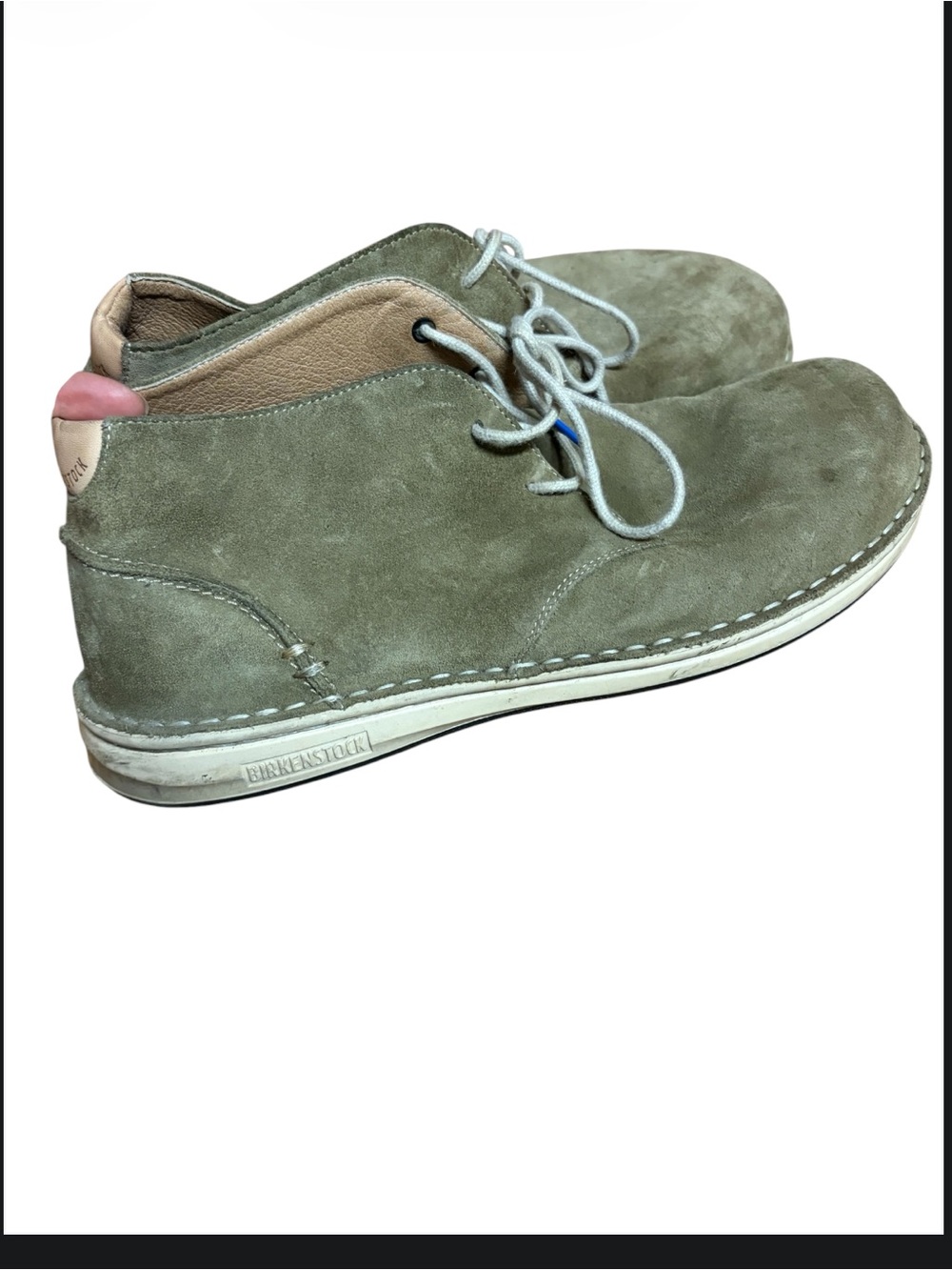Birkenstock Men’s Suede Chukka Boots in Olive with Tan Accent